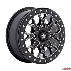 MSA Offroad Wheels M48 Portal Beadlock Wheel 15x6 4x156 38mm Gloss Black Milled w/Gb Ring - Image 1
