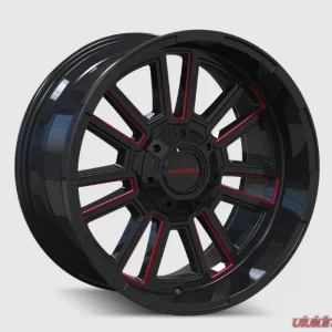 Mayhem Wheels Apollo 8115 Wheel 20x9 Gloss Black Milled Prism Red 8x165.1 18MM 125.2MM - Image 1