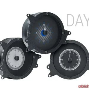 Dakota Digital Blue Display Carbon Fiber Style Analog Clock for 1969-1970 Ford Mustang - Image 1