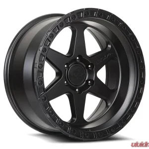 Lock Off-Road Olympus Wheel 17x9 6x139.7 -12mm Matte Black w/ Matte Black Ring - Image 1