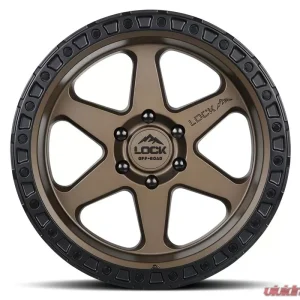 Lock Off-Road Olympus Wheel 17x9 6x139.7 -12mm Matte Desert Bronze w/ Matte Black Ring - Image 2