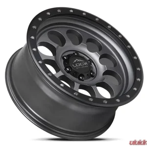 Lock Off-Road 50 Cal Wheel 17x9 6x135 0mm Matte Grey w/ Matte Black Ring - Image 3