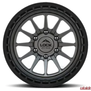 Lock Off-Road Baja Wheel 17x9 5x127 | 5x5 0mm Matte Grey w/ Matte Black Ring - Image 2