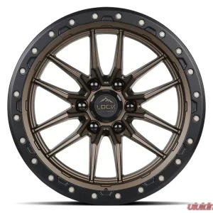 Lock Off-Road Krawler Wheel 17x9 6x139.7 -12mm Matte Bronze w/ Matte Black Ring - Image 2