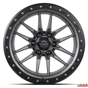 Lock Off-Road Krawler Wheel 17x9 6x135 -12mm Matte Grey w/ Matte Black Ring - Image 2