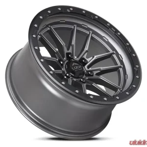 Lock Off-Road Krawler Wheel 17x9 6x135 -12mm Matte Grey w/ Matte Black Ring - Image 3