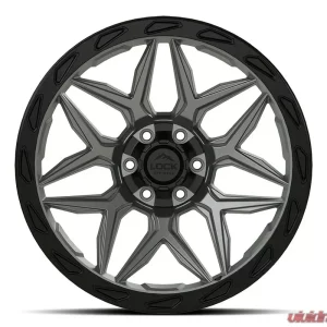Lock Off-Road Matrix Wheel 17x9 5x127|5x139.7 -12mm Matte Grey w/ Matte Black Ring - Image 2