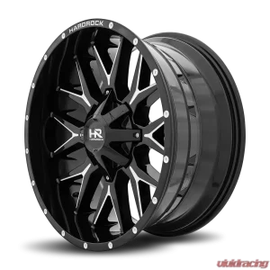 Hardrock Offroad Affliction Aluminum Wheel 22x10 5x127/139.7 -19 87 Gloss Black Milled - Image 3
