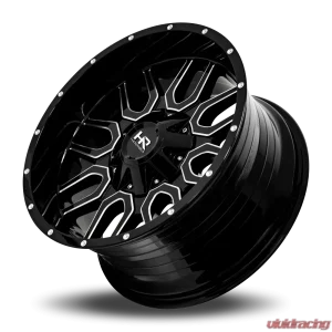 Hardrock Offroad Commander Aluminum Wheel 20x10 5x127/139.7 -19 87 Gloss Black Milled - Image 4