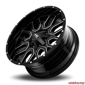 Hardrock Offroad Commander Aluminum Wheel 22x10 6x135/139.7 -25 108 Gloss Black Milled - Image 4