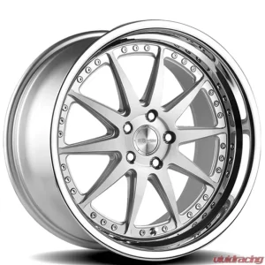 Rennen CSL-1 Wheel 20x8.5 5x114.3 30mm Silver Brushed w/Chrome Step Lip - Image 1