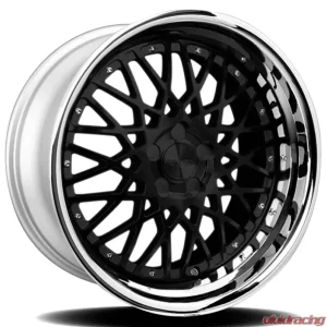 Rennen CSL-5 Wheel 20x8.5 5x114.3 33mm Gloss Black w/Chrome Step Lip - Image 1
