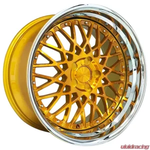 Rennen CSL-5 Wheel 20x8.5 5x120 33mm Tinted Gold w/Chrome Step Lip - Image 1