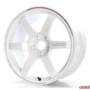 Volk Racing TE37 Saga S-plus Time Attack Wheel 18x9.5 5x114.3 31mm Dash White/REDOT - Image 1