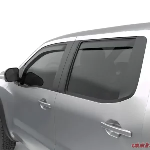 EGR Matte Black Crew Cab Front | Rear Set In Channel Window Visors Nissan Frontier 2022-2023 - Image 2