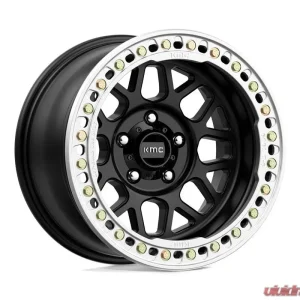KMC KM235 Grenade Crawl Beadlock Wheel 18x9 Blank 10mm Satin Black - Image 1