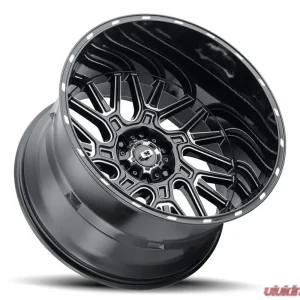 Vision 404 Brawl Wheel 24x12 5x5 -51mm Gloss Black Milled Spoke - Image 2