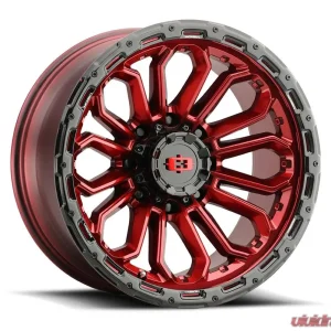 Vision 405 Korupt Wheel 18x9 5x5 12mm Gloss Red w/Gloss Black Lip - Image 1