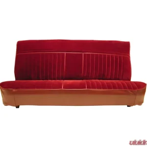 Brothers Trucks Maroon Vinyl w/ Burgundy Velour Front Bench Seat Cover Chevrolet | GMC C10 1981-1987 - Image 1