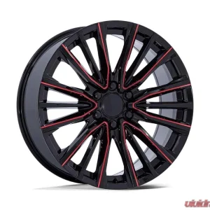 Performance Replicas PR223 Wheel 22x9 6x139.7 28mm Gloss Black Milled Red - Image 1