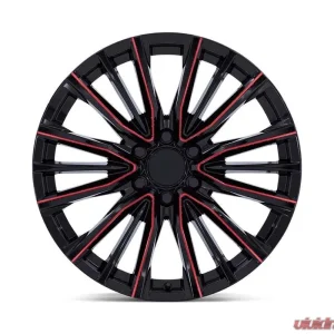 Performance Replicas PR223 Wheel 22x9 6x139.7 28mm Gloss Black Milled Red - Image 3