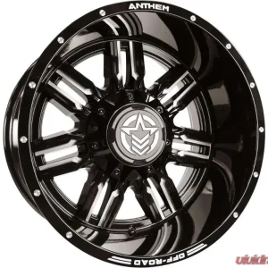 Anthem Off-Road Equalizer Wheel 20x12 5x150 -44mm Gloss Black w/ Milled Edges - Image 1