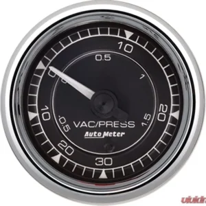 AutoMeter Chrono 2-1/16" VAC/Boost 30in HG/30PSI Mechanical Gauge Chrome - Image 1