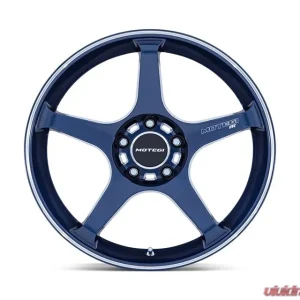 MOTEGI Racing MR159 Battle V Wheel 18x9.5 5x120 35mm Obsidian Blue w/Machined Lip Stripe - Image 3