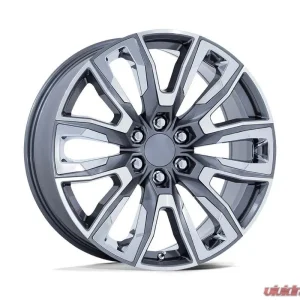 OE Creations PR225 Wheel 22x9 6x139.7 28mm Gloss Gunmetal Machined With Chrome Accents - Image 1