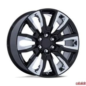 OE Creations PR225 Wheel 22x9 6x139.7 28mm Gloss Black With Chrome Accents - Image 1