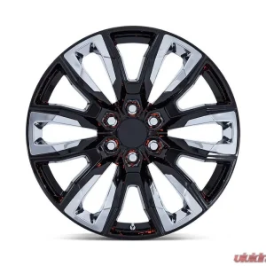 OE Creations PR225 Wheel 22x9 6x139.7 28mm Gloss Black With Chrome Accents - Image 3