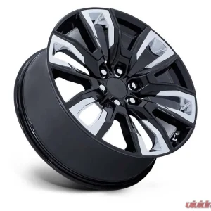 OE Creations PR225 Wheel 24x10 6x139.7 31mm Gloss Black With Chrome Accents - Image 2