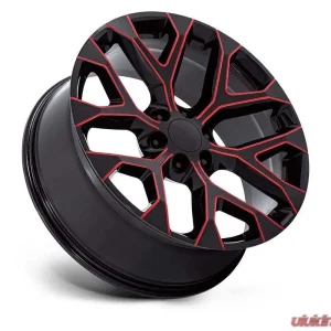 OE Creations PR177 Wheel 22x9 6x139.7 24mm Gloss Black Red Milled - Image 2