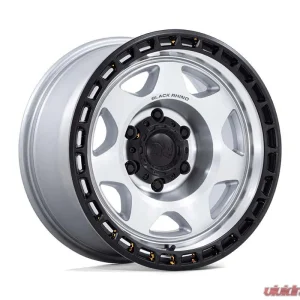 Black Rhino Wheels BR018 Voyager Wheel 17x8.5 6x139.7 -10 Silver Machined Face w/Matte Black Lip - Image 1