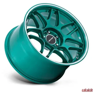 MOTEGI Racing MR158 Tsubaki Wheel 18x8.5 5x112 42 Hokkaido Green w/Machined Lip - Image 2