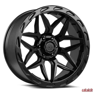 Lock Off-Road Matrix Wheel 20x10 8x180 -18mm Matte Black w/ Matte Black Ring - Image 1