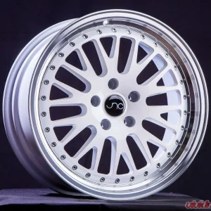 JNC JNC001 Wheel 15x8 4x100 25mm White w/ Machined Lip - Image 1