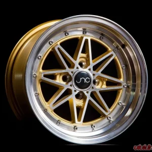 JNC JNC002 Wheel 15x8 4x100 25mm Gold w/ Machined Face - Image 1