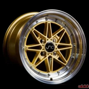 JNC JNC002 Wheel 15x8 4x100 25mm Gold w/ Machined Lip - Image 1