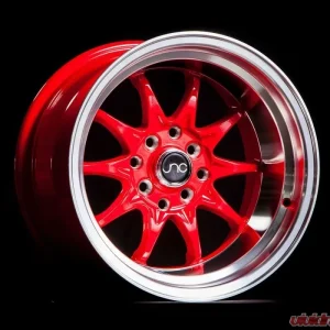 JNC JNC003 Wheel 15x8 4x100|4x114.3 0mm Red w/ Machined Lip - Image 1