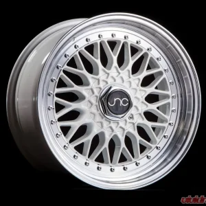 JNC JNC004 Wheel 16x8 5x100|5x114.3 25mm White w/ Machined Lip - Image 1