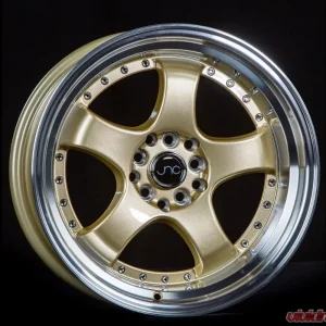 JNC JNC017 Wheel 17x9 5x100|5x114.3 20mm Gold w/ Machined Lip - Image 1