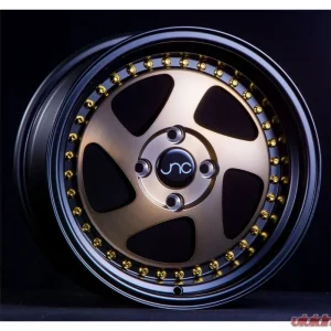 JNC JNC034 Wheel 18x8.5 5x114.3 30mm Matte Bronze w/ Black Lip & Gold Rivets - Image 1