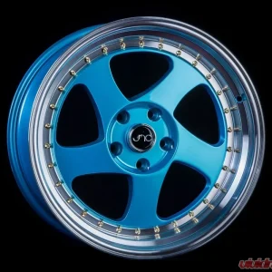 JNC JNC034 Wheel 17x8 5x114.3 30mm Teal Blue w/ Machined Lip & Gold Rivets - Image 1
