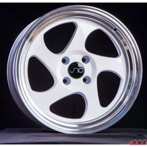 JNC JNC034 Wheel 15x8.25 4x100 20mm White w/ Machined Lip - Image 1