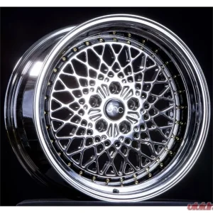 JNC JNC045 Wheel 15x8.25 4x100 10mm Platinum w/ Gold Rivets - Image 1