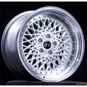 JNC JNC045 Wheel 18x9.75 5x114.3 20mm Silver w/ Machined Lip & Gold Rivets - Image 1