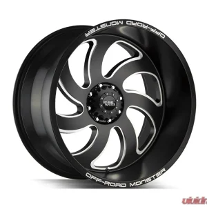 Off-Road Monster M07 Series Flat Black w/ CNC Milled Windows Wheel 24x12 6x139.7 -44mm - Image 1