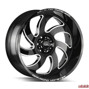 Off-Road Monster M07 Series Gloss Black w/ CNC Machined Accents Wheel 24x12 8-Lug -44mm - Image 1