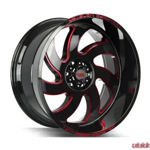 Off-Road Monster M07 Series Gloss Black w/ CNC Candy Red Tinted Clear Wheel 20x10 6x139.7 -19mm - Image 1
